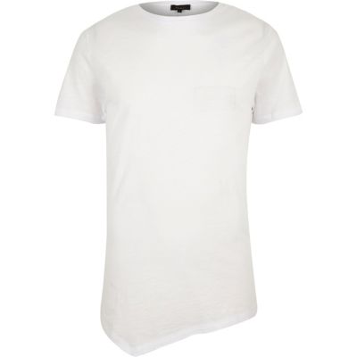 White asymmetric longline t-shirt